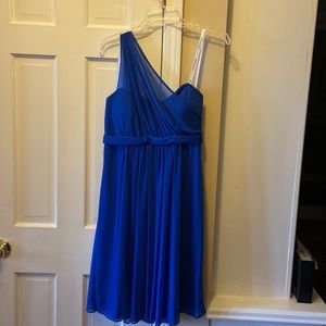 NWT size 10 blue off one shoulder prom or cocktail dress
